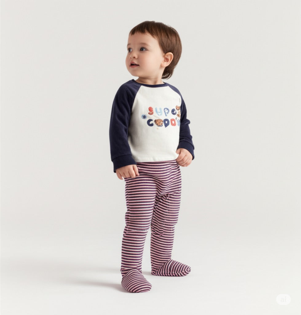 Baby Velour Sleepsuit “Super Copain” – Sergent Major