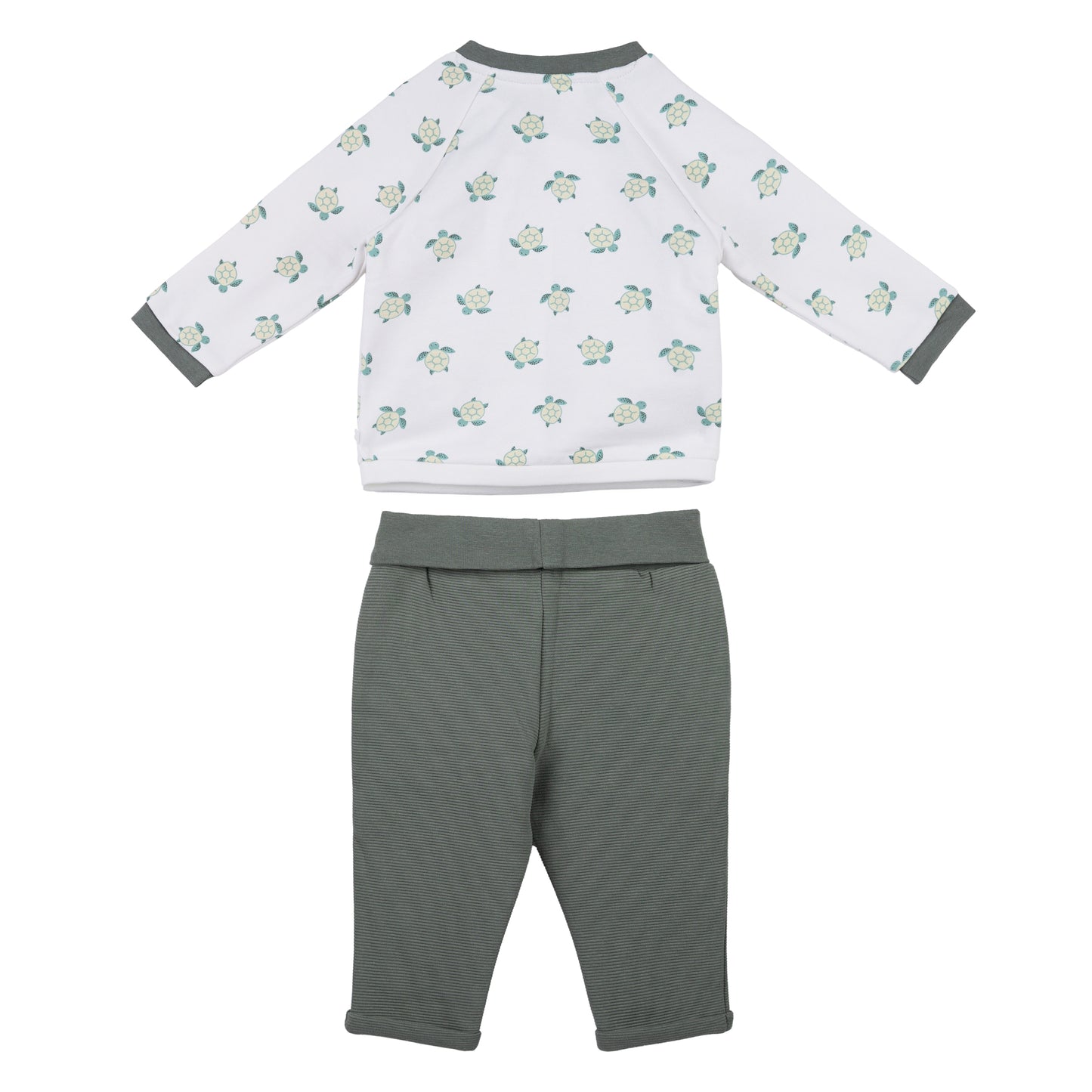 2 Piece Baby Outfit in Organic Cotton – Floral Top & Ribbed Pants