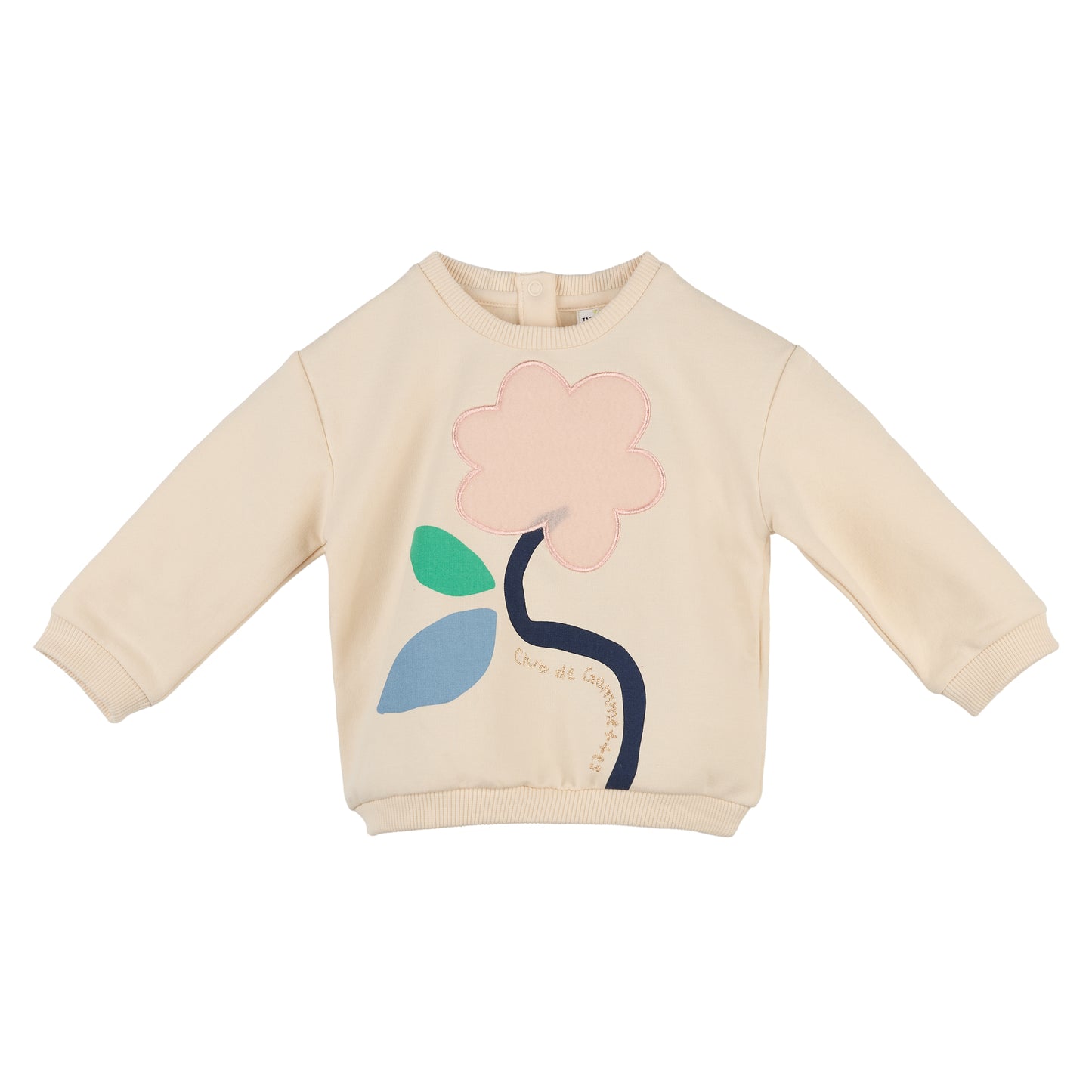 Cream Sweatshirt with Abstract Flower Design – Tape à l’Œil