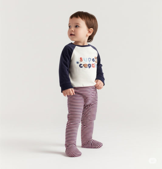Baby Velour Sleepsuit “Super Copain” – Sergent Major