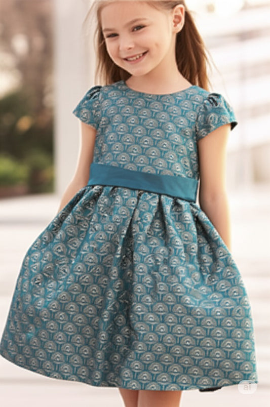 Girls’ Ivory Jacquard Dress – Obaïbi