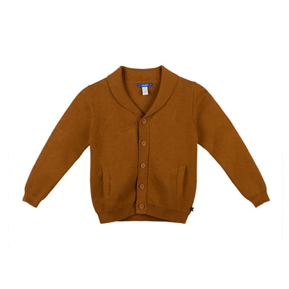 Kids’ Camel Fine Knit Cardigan – Obaïbi
