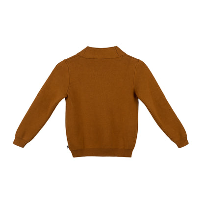 Kids’ Camel Fine Knit Cardigan – Obaïbi